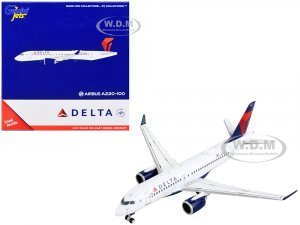Airbus A220-100 Commercial Aircraft Delta Airlines White with Blue and Red Tail