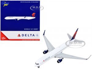 Boeing 767-300ER Commercial Aircraft Delta Airlines White with Blue and Red Tail