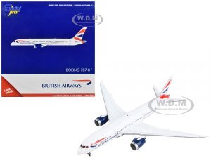 Boeing 787-8 Commercial Aircraft British Airways White with Tail Stripes