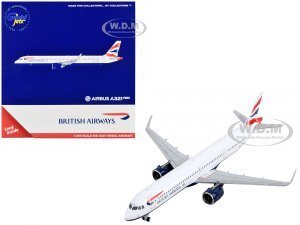 Airbus A321neo Commercial Aircraft British Airways White with Tail Stripes