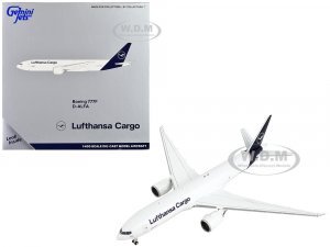 Boeing 777F Commercial Aircraft Lufthansa Cargo White with Dark Blue Tail