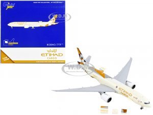 Boeing 777F Commercial Aircraft Etihad Cargo Beige with Graphics Interactive Series