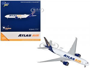 Boeing 777-200LRF Commercial Aircraft Atlas Air (N703GT) White with Blue Tail Interactive Series