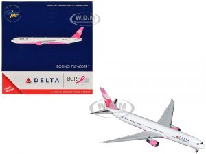 Boeing 767-400ER Commercial Aircraft Delta Air Lines - Breast Cancer Research Foundation (N845MH) White with Pink Tail