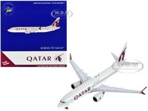 Boeing 737 MAX 8 Commercial Aircraft Qatar Airways Gray with Tail Graphics