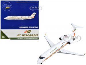 Bombardier CRJ200 Commercial Aircraft Air Wisconsin White with Orange and Green Stripes
