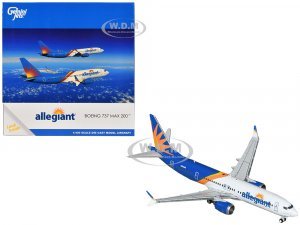 Boeing 737 MAX 200 Commercial Aircraft Allegiant Air (N810MG) White and Blue