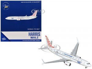 Boeing 737-800 Commercial Aircraft Harris-Walz Campaign (N778MA) White with Striped Tail