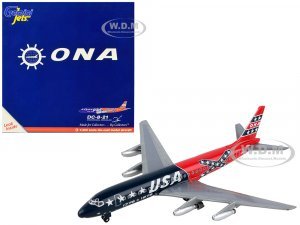McDonnell Douglas DC-8-21 Commercial Aircraft Overseas National Airways - USA Blue and Red Confederate Flag Livery