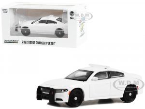 2022 Dodge Charger Pursuit Police Car White with Light Bar Hot Pursuit Hobby Exclusive Series