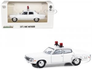 1971 AMC Matador Police Car White with Light Bar Hot Pursuit - Hobby Exclusive Series