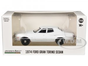 1974-1976 Ford Gran Torino Sedan Police Car White Hot Pursuit - Hobby Exclusive Series