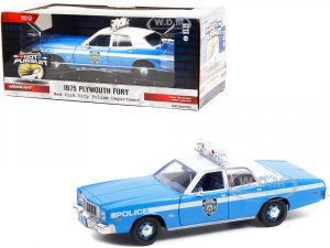 1975 Plymouth Fury Light Blue with White Top New York City Police Department (NYPD) Hot Pursuit Series