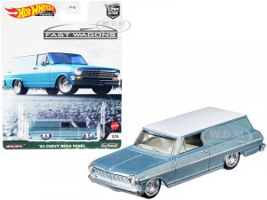 1964 Chevrolet Nova Panel Light Blue Metallic with White Top Fast Wagons Series