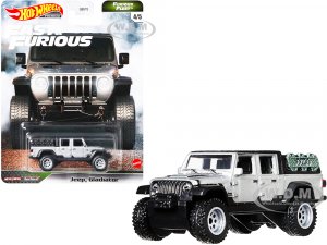 Jeep Gladiator Pickup Truck with Accessories Silver Metallic with Black Top Fast & Furious Series