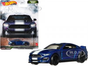 Custom Mustang Blue Metallic with White Stripes Fast & Furious Series