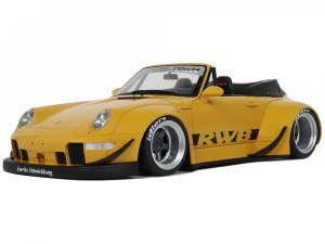2023 Porsche 911 RWB Body Kit Yellow with Black Stripes