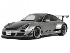 2024 Porsche 911 RWB Abu Silver Metallic with Black Hood