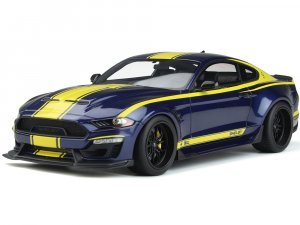 2021 Shelby Mustang Super Snake Coupe Blue Metallic with Yellow Stripes