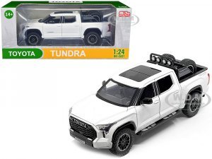 2023 Toyota Tundra TRD 4x4 Pickup Truck White Metallic with Sunroof and Wheel Rack