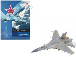 Sukhoi Su-27 Flanker Fighter Aircraft Compass Ghost Grey Scheme (2023) Ukrainian Air Force Air Power Series 1/72