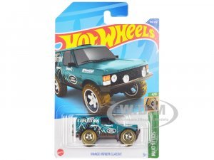 Land Rover Range Rover Classic Teal with White Graphics Hot Wheels Expedition Mud Studs Series