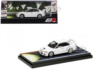 Mitsubishi Lancer RS Evolution IV RHD (Right Hand Drive) White Monstar with Seiji Iwaki Driver Figure Initial D (1995-2013) Manga