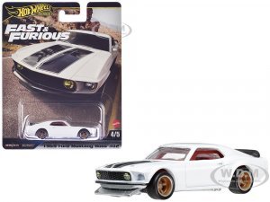 1969 Ford Mustang Boss 302 White with Black Stripes Fast & Furious 6 (2013) Movie Premium Series