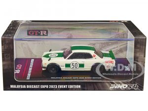 Nissan Skyline 2000 GT-R (KPGC10) #50 RHD (Right Hand Drive) White with Green Stripes Malaysia