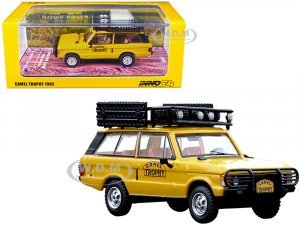 Land Rover Range Rover Classic Camel Trophy 1982 Yellow with Roof Rack Tool Box and 4 Oil Container Accessories