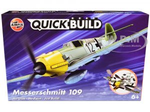 Messerschmitt BF109 Snap Together Painted Plastic Model Airplane Kit by Airfix Quickbuild
