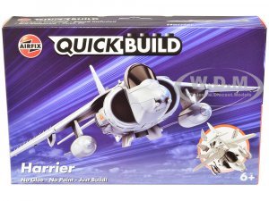 Harrier Jump Jet Snap Together Painted Plastic Model Airplane Kit by Airfix Quickbuild