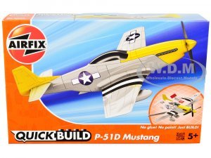 P-51D- Mustang Snap Together Painted Plastic Model Airplane Kit by Airfix Quickbuild