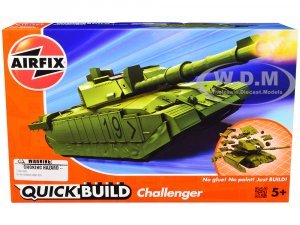 Challenger Tank Green Snap Together Painted Plastic Model Tank Kit by Airfix Quickbuild