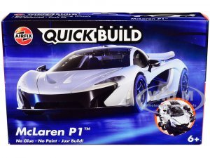 McLaren P1 White Snap Together Painted Plastic Model Car Kit by Airfix Quickbuild