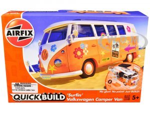 Volkswagen Camper Van Surfin Snap Together Painted Plastic Model Car Kit by Airfix Quickbuild