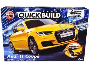 Audi TT Coupe Yellow Snap Together Painted Plastic Model Car Kit by Airfix Quickbuild