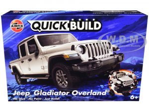 Jeep Gladiator (JT) Overland Silver Snap Together Painted Plastic Model Car Kit by Airfix Quickbuild