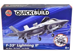 F-35 Lightning II Snap Together Painted Plastic Model Airplane Kit by Airfix Quickbuild