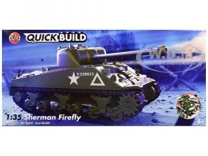 Sherman Firefly Tank British Army Snap Together Painted Plastic Model Tank Kit 1/35 Scale by Airfix Quickbuild