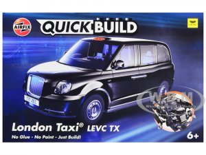 London Taxi LEVC TX Black Snap Together Painted Plastic Model Car Kit by Airfix Quickbuild