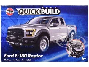 Ford F-150 Raptor Pickup Truck Gray Snap Together Snap Together Painted Plastic Model Car Kit by Airfix Quickbuild