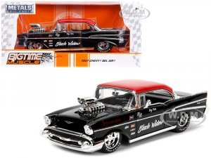 1957 Chevrolet Bel Air Black with Red Top Petes Auto Body: Black Widow Bigtime Muscle Series