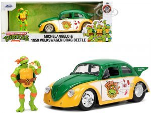 1959 Volkswagen Drag Beetle Green and Yellow and Michelangelo