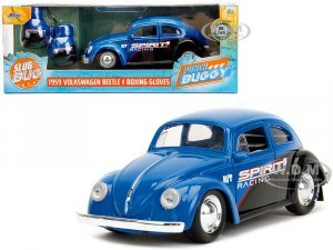 1959 Volkswagen Beetle Spirit3 Racing Blue and Black and Boxing Gloves Accessory Punch Buggy Series
