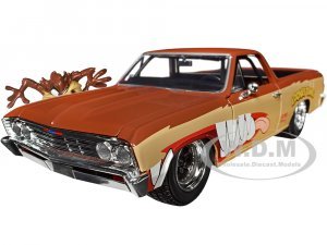 1967 Chevrolet El Camino Brown and Beige with Graphics and Tasmanian Devil (Taz)