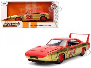 1969 Dodge Charger Daytona #33 Red and Gold Metallic with Graphics Bigtime Muscle Series