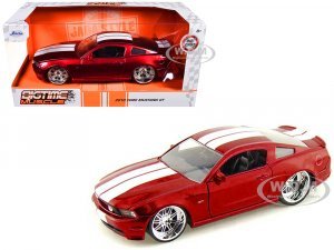 2010 Ford Mustang GT Red Metallic with White Stripes Bigtime Muscle Series