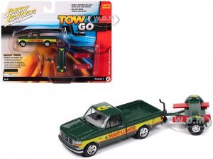 1993 Ford F-150 Pickup Truck Green and Yellow Mayflower with Tow Dolly Tow & Go Series