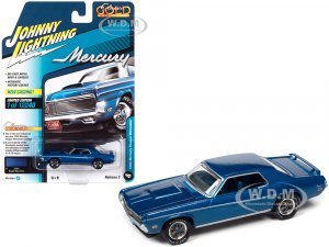 1969 Mercury Cougar Eliminator Bright Blue Metallic with White Stripes Classic Gold Collection Series